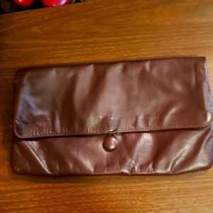 Vintage Leather Burgundy Pouch